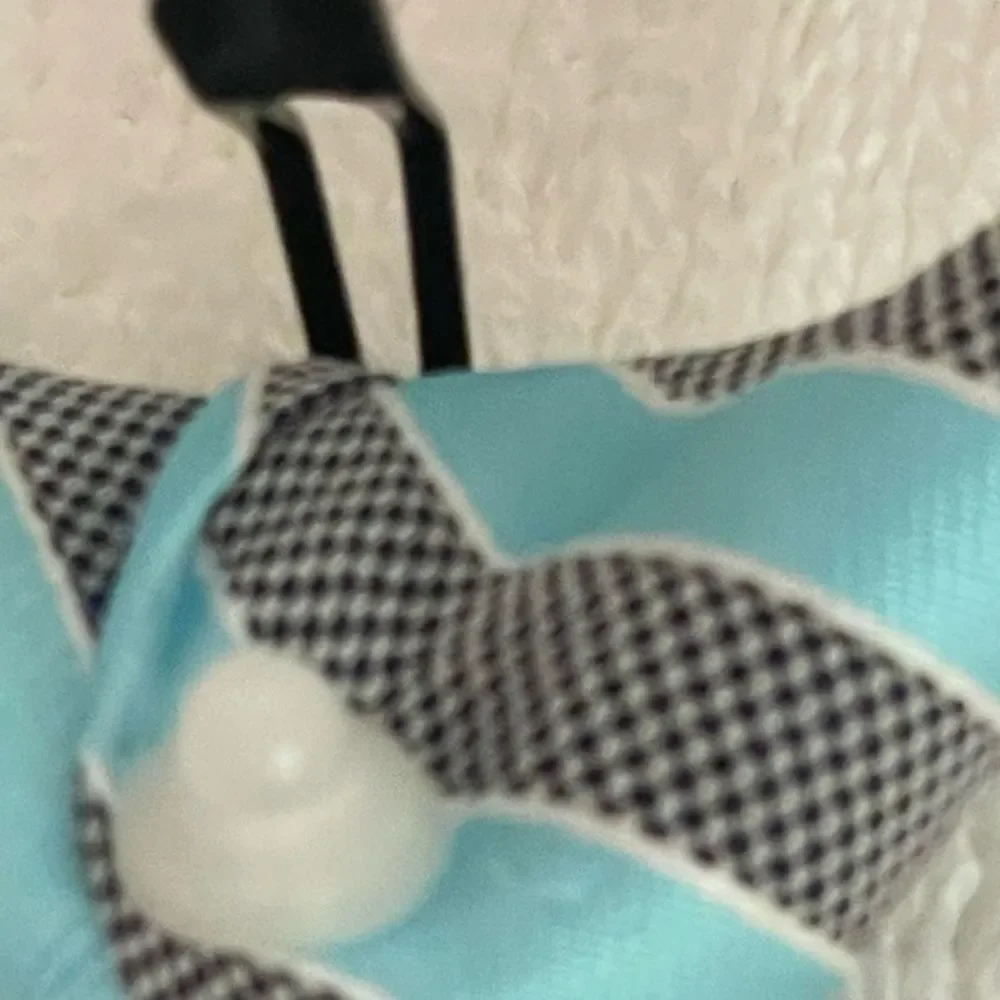 NEVER WORN Croft & Barrow boy’s turquoise & gray striped skinny clip on tie